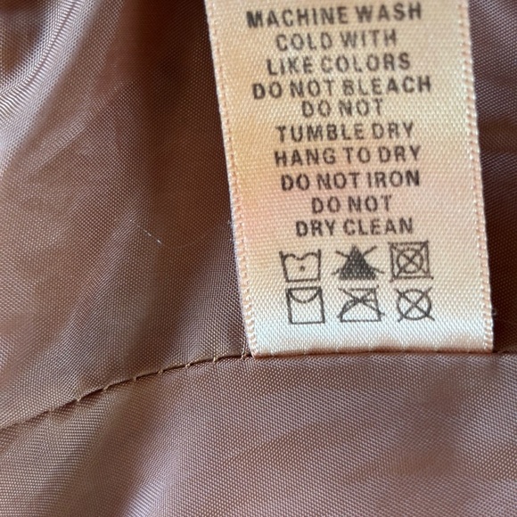 Max Studio Tan Leather Moto Jacket Fitted Silhouette - Picture 12 of 16